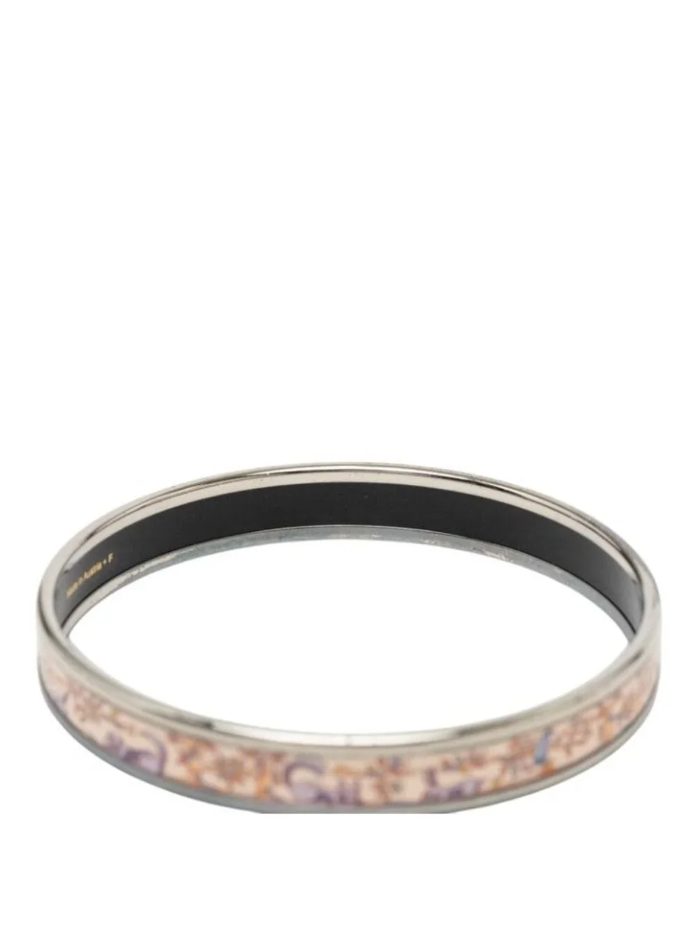 Hermes Enamel PM Bangle Silver Multicolor Metal Bracelet